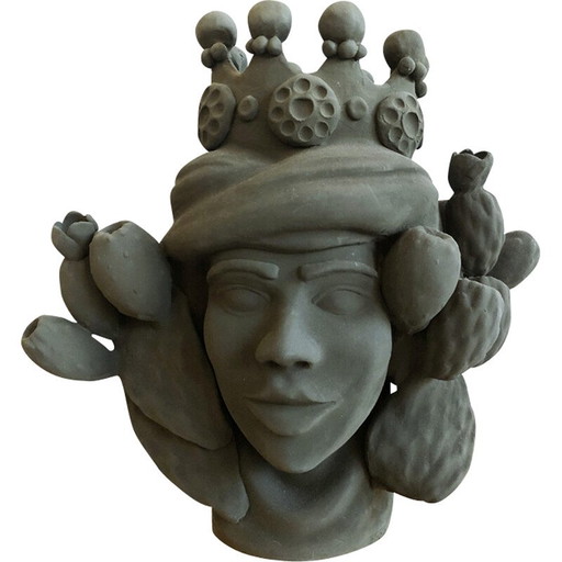 Vase vintage en terre cuite de Stefania Boemi, Sicile 2010s
