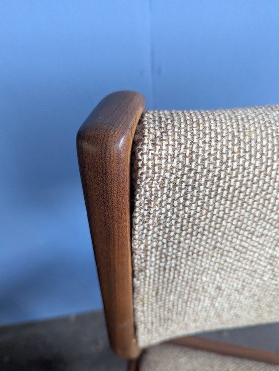 Image 1 of 2x Esszimmerstühle aus beigefarbenem/braunem Teakholz im Mid-Century-Stil