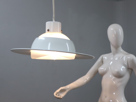 Image 1 of Space Age Veluce Murano Hanging Disc Lamp 1960s, Set of 4