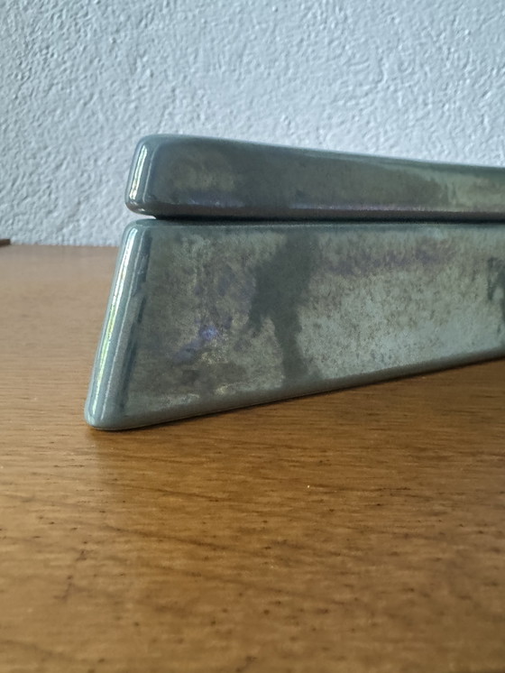 Image 1 of Caja triangular de cerámica Charolles de los años 80
