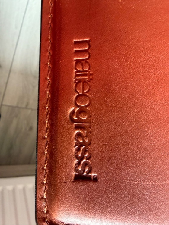 Image 1 of Original Matteo Grassi designer chairs in rare cognac leather – set of 8 in