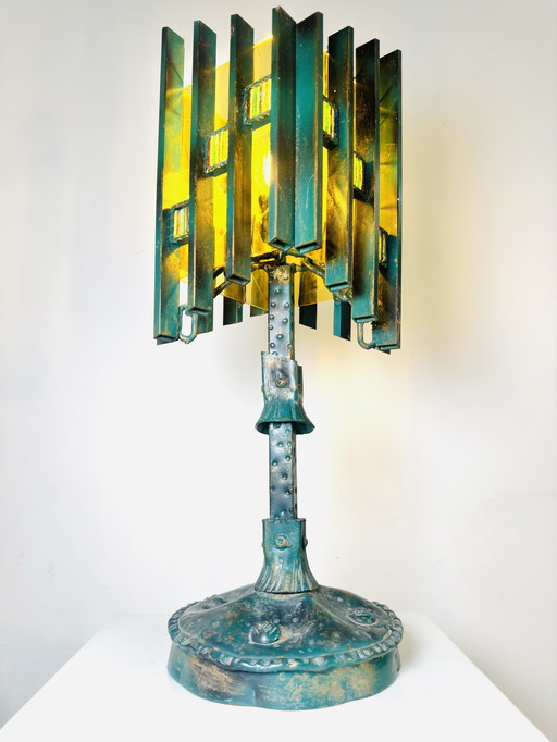ONE-OF-A-KIND BRUTALIST TABLE LAMP – BIANCARDI & JORDAN ARTE, ITALY, 1970s