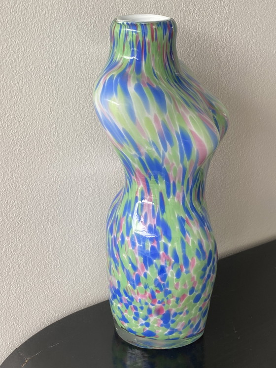 Image 1 of Large Murano Vase with Vintage Woman's Bust