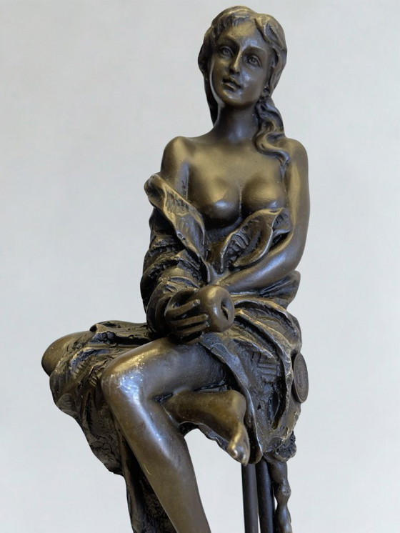 Image 1 of Superbo set di 3 sculture in bronzo firmate Collinet – stile Art Déco – 28 cm