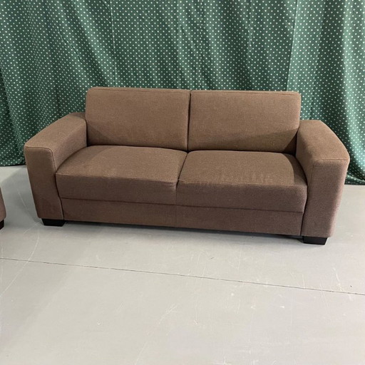 Brown fabric sofa