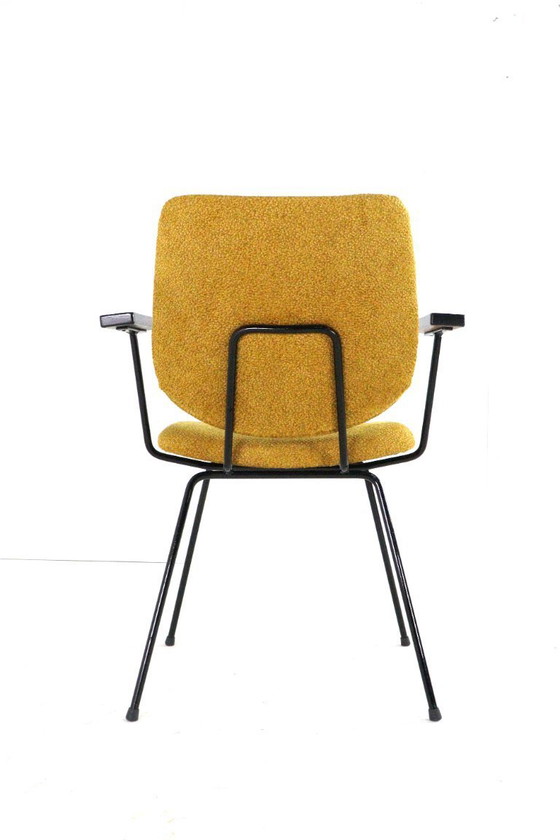 Image 1 of Set van 4 W.H. Gispen voor Kembo stoelen eetkamerstoelen vintage gestoffeerd