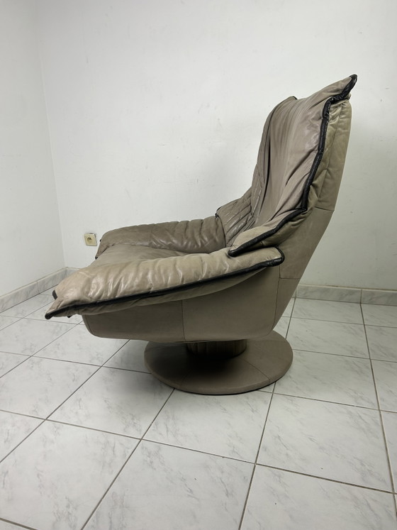 Image 1 of Vintage leren fauteuil draaifauteuil