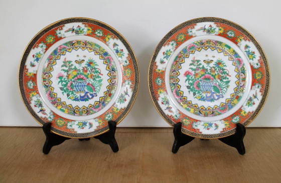 Lot of 8 Chinese plates, especially for you, in Paris! – Chinoiserie, Decorative Objects, Porcelain (photo 3 of 8)