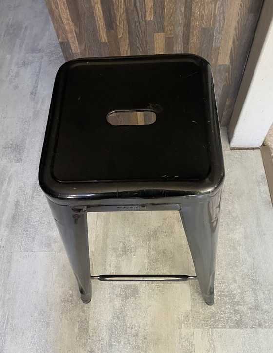 Image 1 of Genuine TOLIX H75 industrial stackable bar stool, black