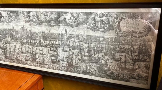 Image 1 of Incisione antica Amsterdam – Johannes Rem – cornice in legno