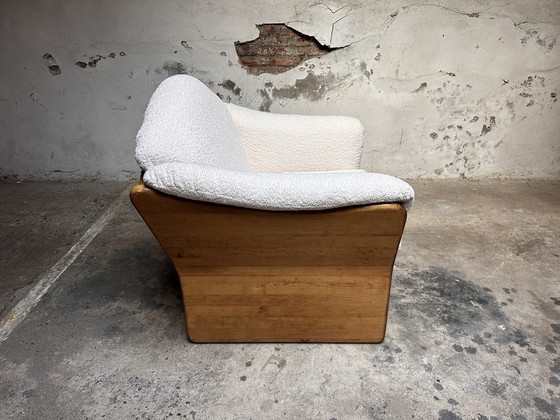 Image 1 of Vintage brutalistische fauteuil bouclé