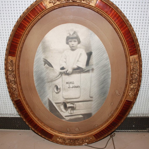 Antique oval portrait with child – ca. 1900 – “AUTO J. JOUIN”