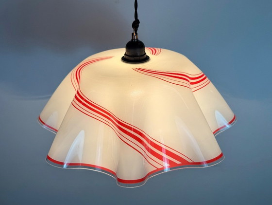 Image 1 of Vintage Glass Ceiling Light, 1970s