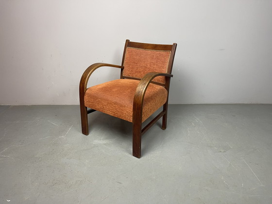 Sculpturaal ensemble van vier Nederlandse art-deco fauteuils. Nederland, jaren 1930. Ref.: CH2010 – Wood (photo 13 of 14)