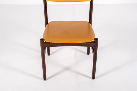 Image 1 of Set of 6 Danish Mid-Century Rosewood Dining Chairs with Yellow Skai, 1960s