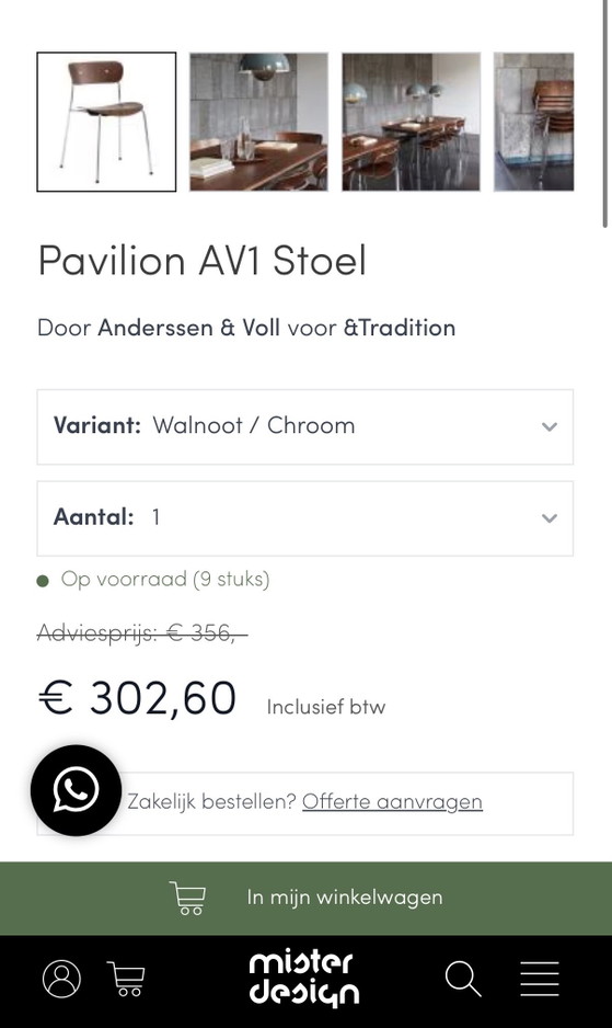 2x Sedia Pavilion AV1 di Anderssen & Voll per &Tradition – Sedie da pranzo, Chrome, Wood (photo 6 of 20)