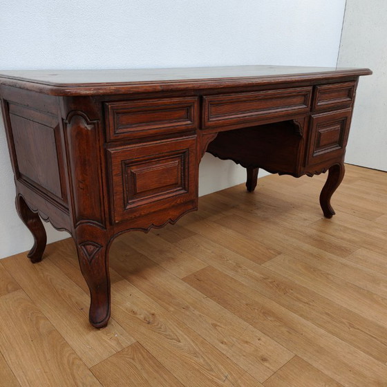Bureau de banquier ancien en chêne, bureau en bois, bureau – Bureaux, Wood (photo 15 of 17)