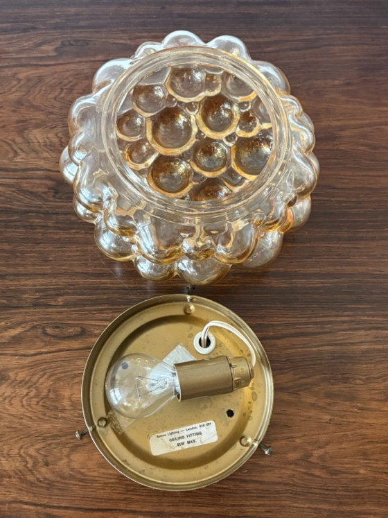 60s Tynell Bubble Glas Wall or ceiling Lamp Amber Gold – Helena Tynell, Ceiling lights, Metal (photo 7 of 12)
