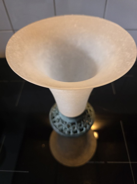 Art Deco vase glass and cast iron (photo 3 of 7)