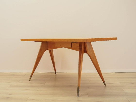 Image 1 of Eikenhouten bureau, Italiaans design, jaren 70, vervaardigd in Italië.