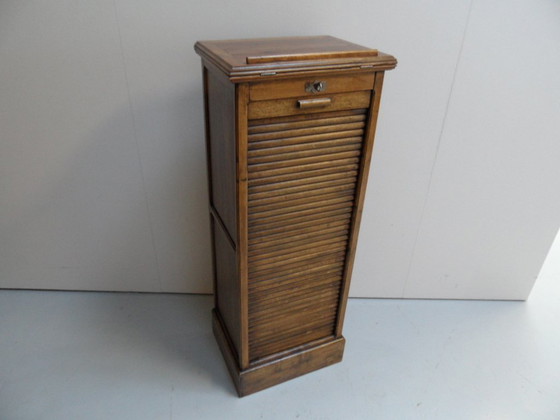 Vintage Rolluikkast Met Lessenaar – Opbergkast, Wood (photo 5 of 12)