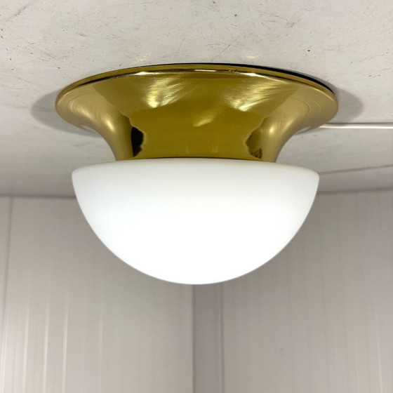 Image 1 of Glashütte Limburg ceiling lamp brass & satin glass