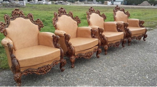 4 Italiaanse barok fauteuils