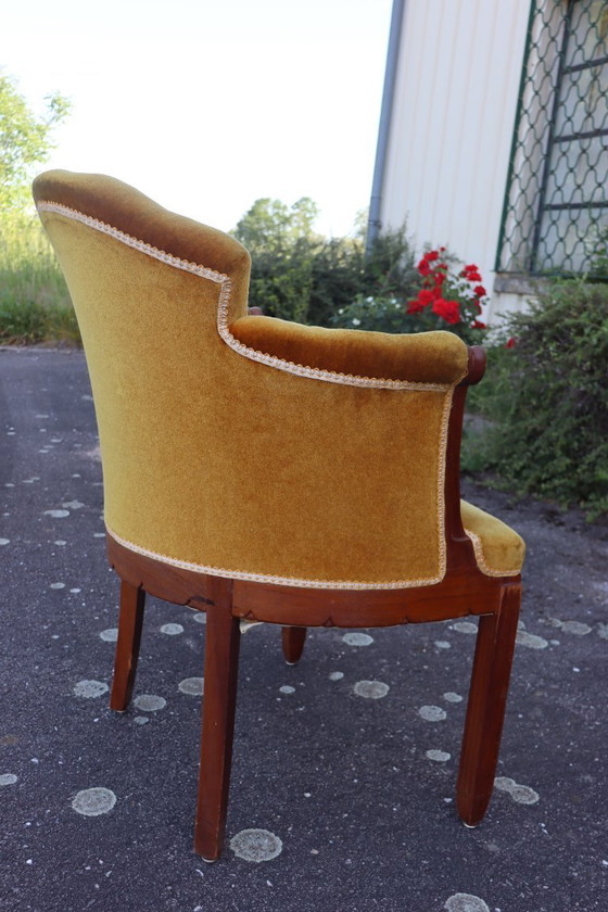 Image 1 of Art Deco corduroy fauteuil