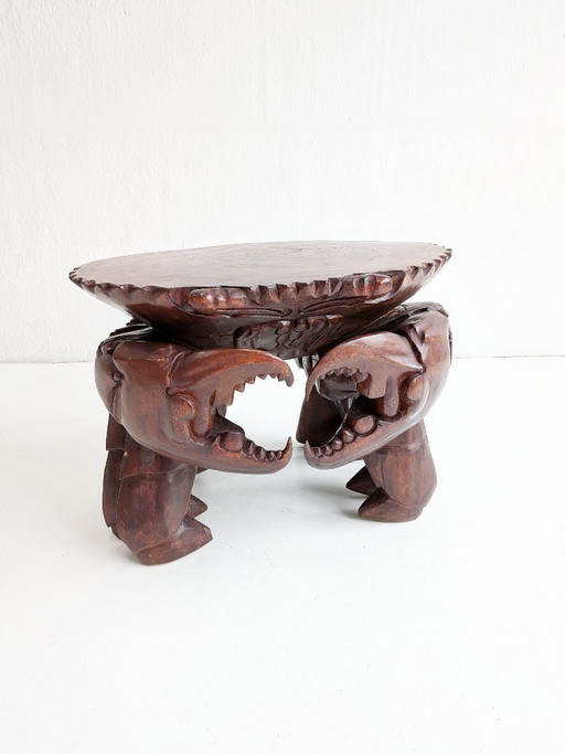 Handgemaakte Krab Bijzettafel jaren 70
