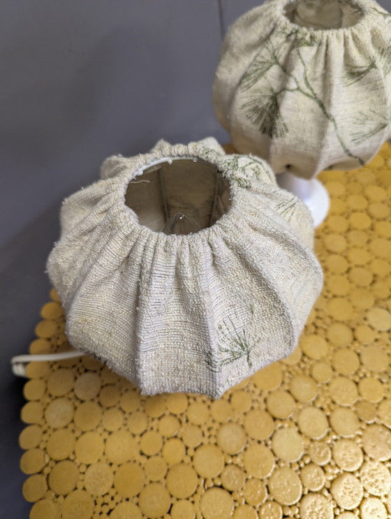 Image 1 of Set 2 vintage nachtlampjes wol/ kunststof