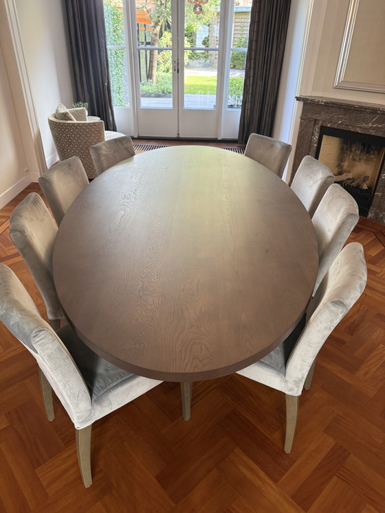 8 X Eetkamerstoelen Velours Byron & Jones – Velvet, Wood (photo 5 of 5)