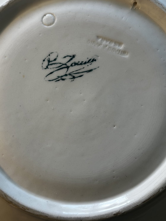 Image 1 of Plat P. Zouilly - Céramique Espagnole Vintage - Diamètre 31 cm