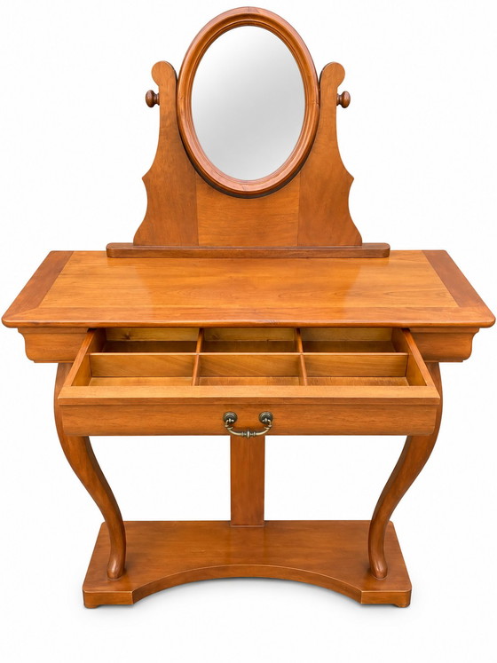 Kersenhouten console Kaptafel met draaibare ovale spiegel – Wood, Glass (photo 3 of 9)