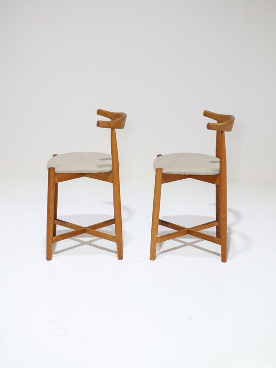 Image 1 of 2 sgabelli da bar vintage danesi Findahl in rovere