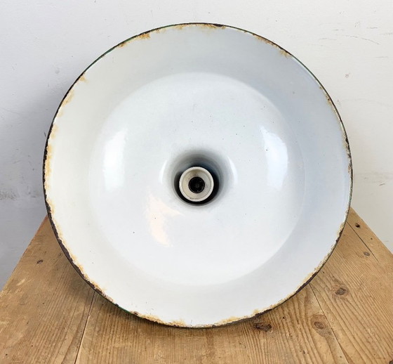 Image 1 of Industrial Green Enamel Factory Pendant Lamp from Revo, 1950s