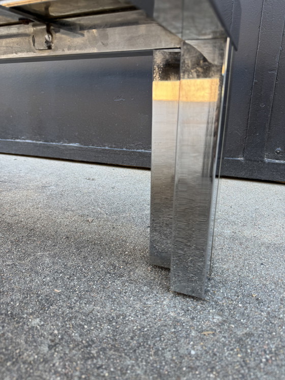 Image 1 of Chrome and smoked glass coffee table, 1970s