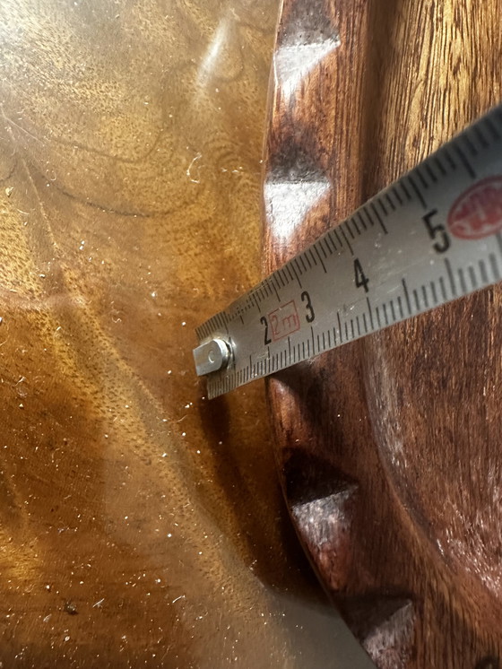 Image 1 of Vide poche vintage forme Ananas en bois sculpté