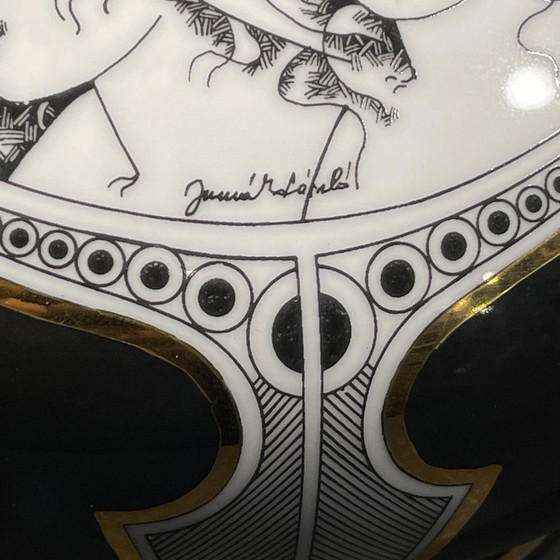 Grand Vase en Porcelaine Dorée par Change Szasz pour Hollohaza, Hongrie, années 1970 (photo 8 of 13)