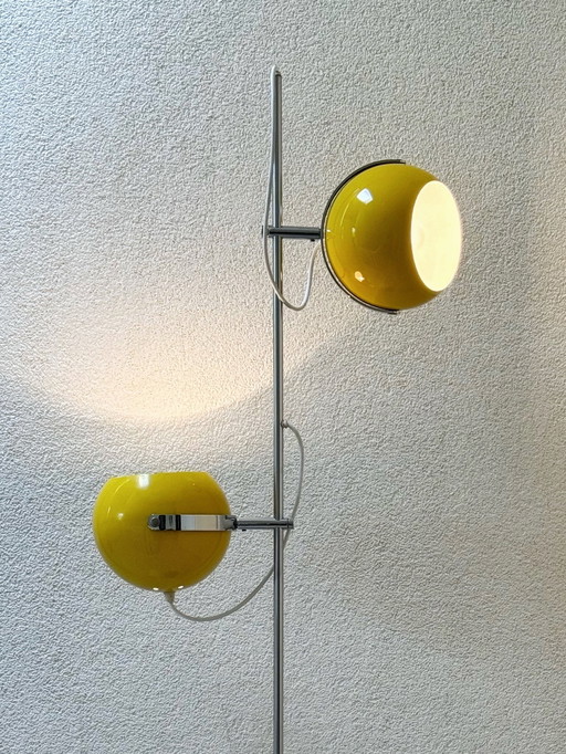 Lampe Vintage Eyeball Van Doorn Dutch Design Yellow Bollamp, Space Age Retro