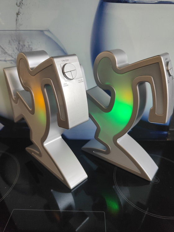 Image 1 of La Linea - Lamp after Osvaldo Cavandoli, Keith Haring - Set 2 Pieces 1990