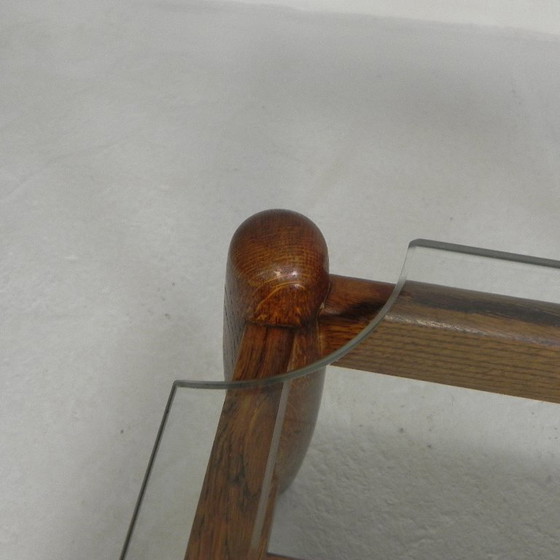 Image 1 of Scandinavische salontafel met glazen blad, jaren '60
