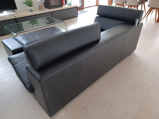 Sofa Leolux Howlazy, black aniline leather