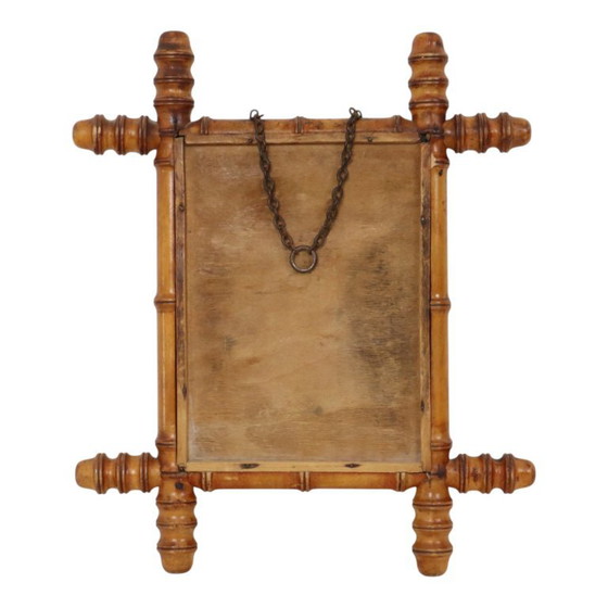 Antiker Holzspiegel Faux Bambus Chinoiserie 40x34cm – Glass, Wood (photo 14 of 14)