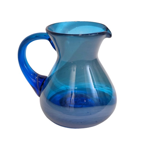 Jarra cristal soplado azul, 50’s - Italia