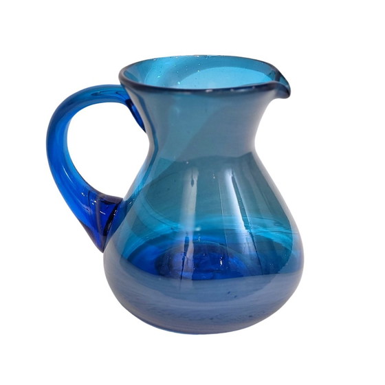 Image 1 of Jarra cristal soplado azul, 50’s - Italia