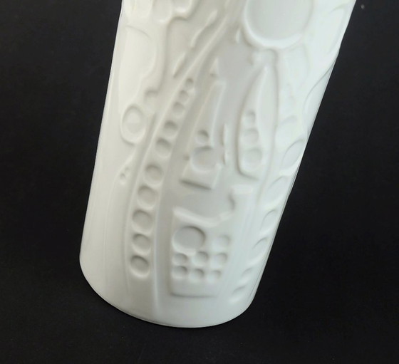 Image 1 of grande vaso in porcellana di gerold-porzellan bavaria decorazione astratta a rilievo anni 1960/1970 modello n. 7840/2
