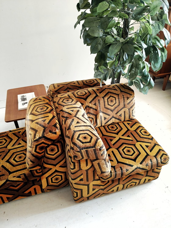 Image 1 of Divano modulare colorato vintage con motivo anni '70