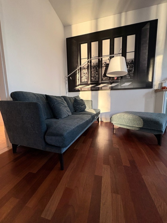 Image 1 of BW Bielefelder Werkstätten – Handmade Designer Sofa in Velvet with Ottoman