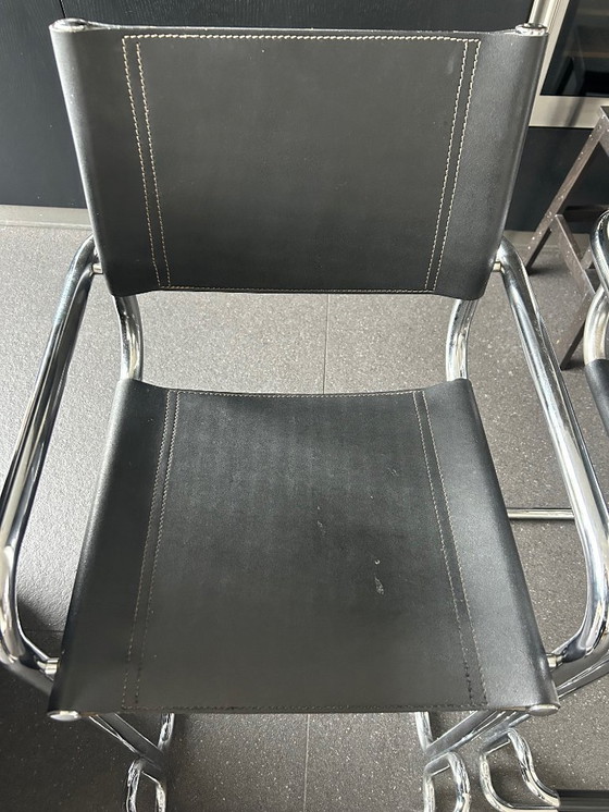 Image 1 of 2x sgabelli da bar Bauhaus (Mart Stam) - cantilever neri