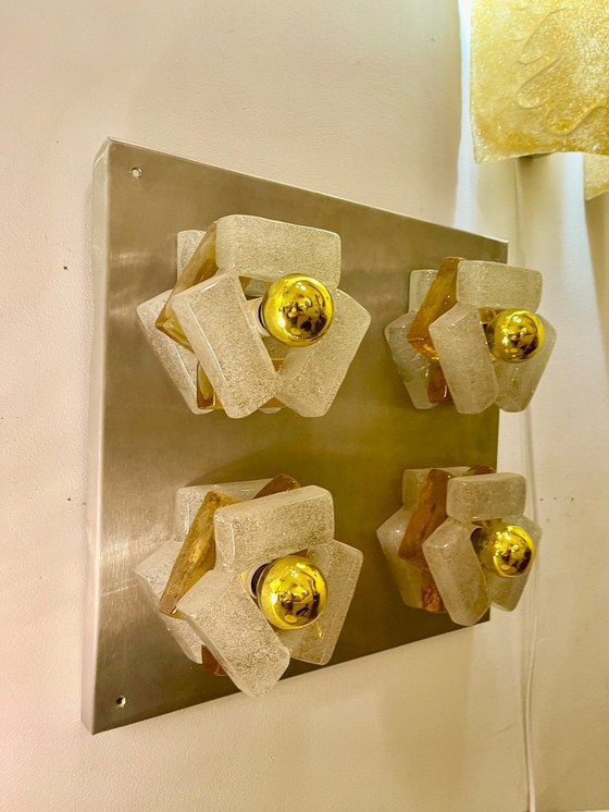 Image 1 of Aplique de pared Albano Poli de Poliarte XXL 4, cristal de Murano, Italia, 1970